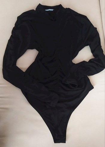 Kadın Siyah Pilili Uzun Kollu Mayo - Görsel 6