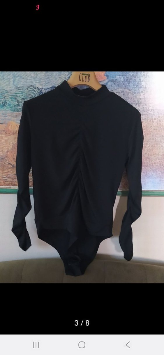 Kadın Siyah Pilili Uzun Kollu Mayo - Görsel 3