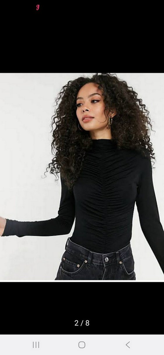 Kadın Siyah Pilili Uzun Kollu Mayo - Görsel 2