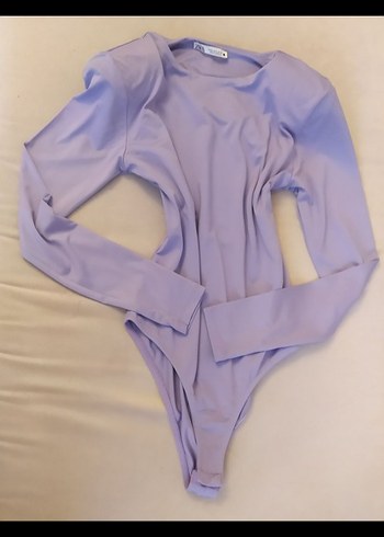 Lila renk Uzun Kollu Kadın Body - Görsel 7