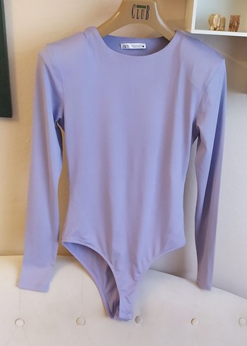 Lila renk Uzun Kollu Kadın Body - Görsel 2
