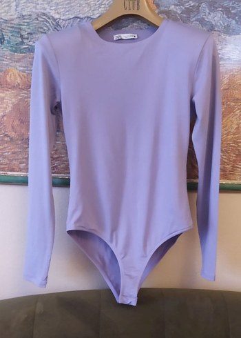 Lila renk Uzun Kollu Kadın Body - Görsel 5