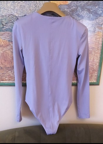 Lila renk Uzun Kollu Kadın Body - Görsel 6