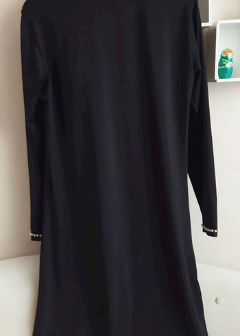 Siyah V Yaka Uzun Kollu Elbise - Görsel 6