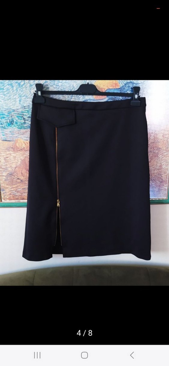 Siyah Mini Hamile Eteği Fermuarlı - Görsel 4