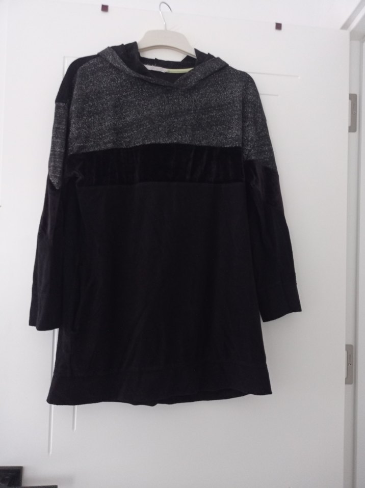 Uzun Kollu Gri Goth Sweatshirt - Görsel 3