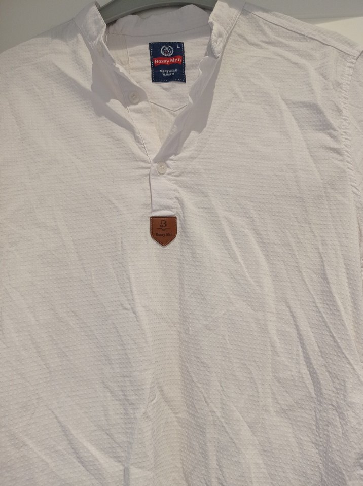 Beyaz Erkek Keten Gömlek - Görsel 2