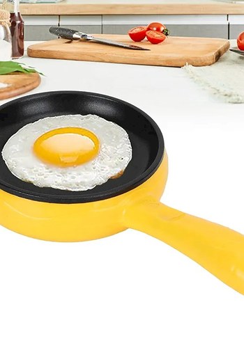 Sarı Saplı Gri  mini elektrikli Tava pratik ve uygundur - Görsel 2