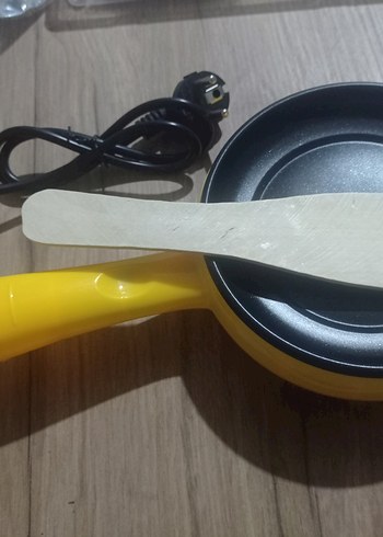 Sarı Saplı Gri  mini elektrikli Tava pratik ve uygundur - Görsel 3