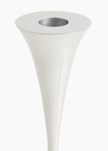 Parlak Beyaz Metal Şamdan - Görsel 2