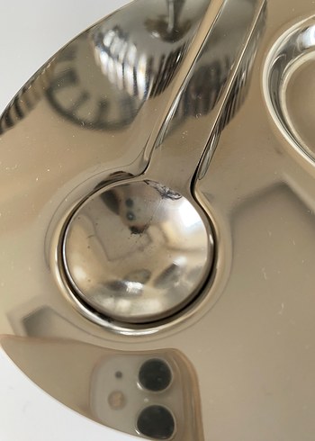 Parlak Metal Kahve Fincanı ve Tabak Seti - Görsel 4