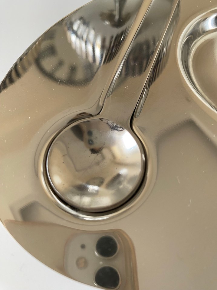 Parlak Metal Kahve Fincanı ve Tabak Seti - Görsel 4