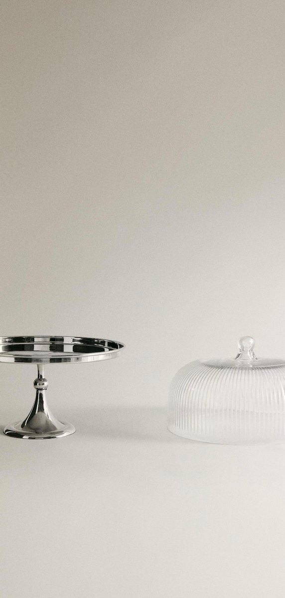 Paslanmaz çelik cam kek fanusu - Görsel 2