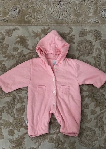 Pembe Düğmeli Bebek Kız Tulumu - Görsel 4