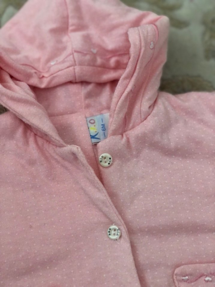 Pembe Düğmeli Bebek Kız Tulumu - Görsel 2