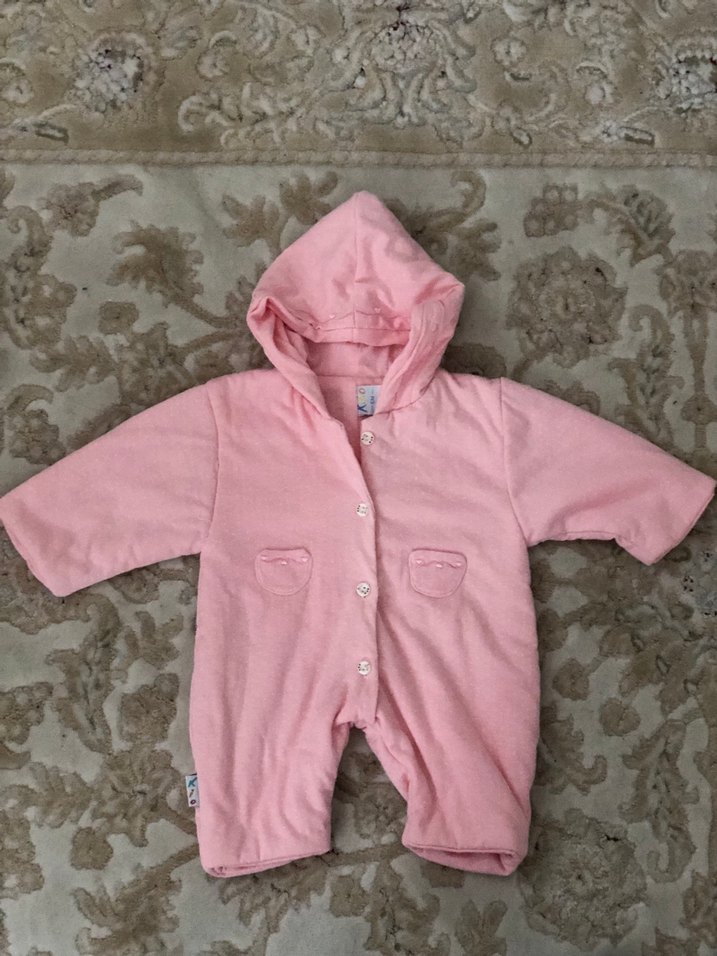 Pembe Düğmeli Bebek Kız Tulumu - Görsel 4