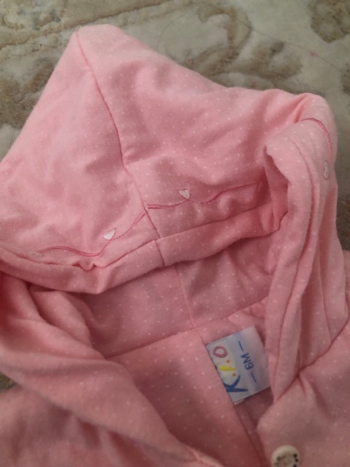 Kız Bebek Pembe Kapüşonlu Tulum - Görsel 5