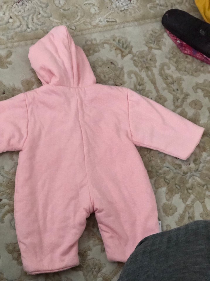 Kız Bebek Pembe Kapüşonlu Tulum - Görsel 2