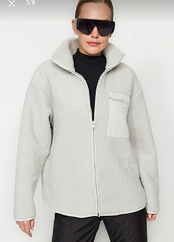xs Beden gri Renk Gri Polar Ceket