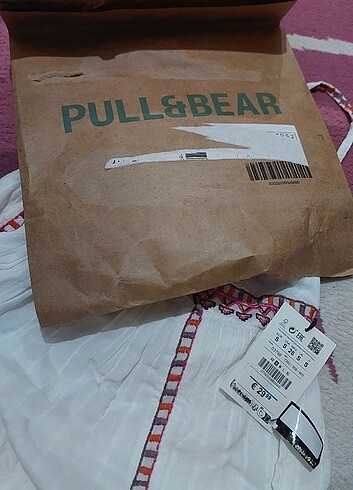 s Beden beyaz Renk Pull & Bear İşlemeli Beyaz Mini Elbise