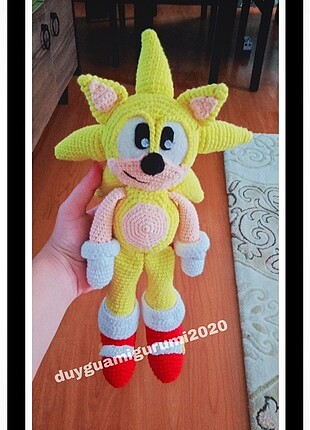 Diğer Sarı Sonic Kirpi Sonic hedgehog karakter oyuncak 35 cm hediyelik