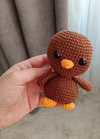 Diğer Amigurumi minik kahverengi kuş oyuncak civciv