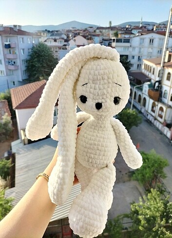  Amigurumi kadife tavşan oyuncak 30-35 cm boyunda hediyelik oyunc