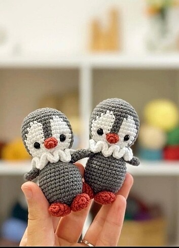 Amigurumi minik penguen anahtarlık aksesuar hediyelik 