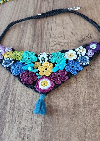 Diğer Renkli oyalı Bohem Kolye