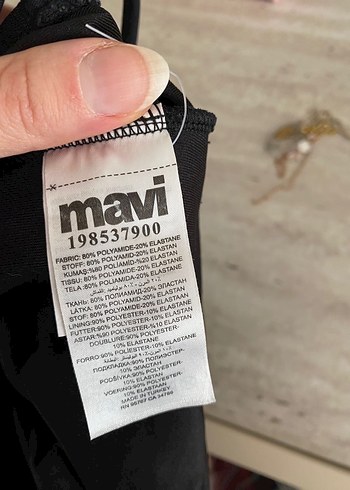 Siyah İp Detaylı Kadın Mavi Marka Mayo - Görsel 3