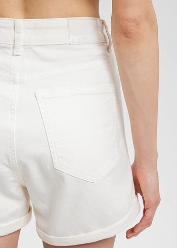 Clara All Blue Kırık Beyaz Jean Şort - Görsel 7