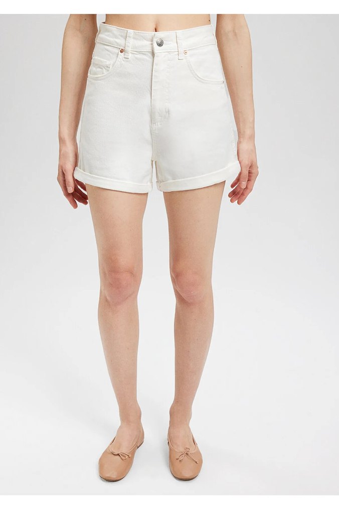 Clara All Blue Kırık Beyaz Jean Şort - Görsel 4