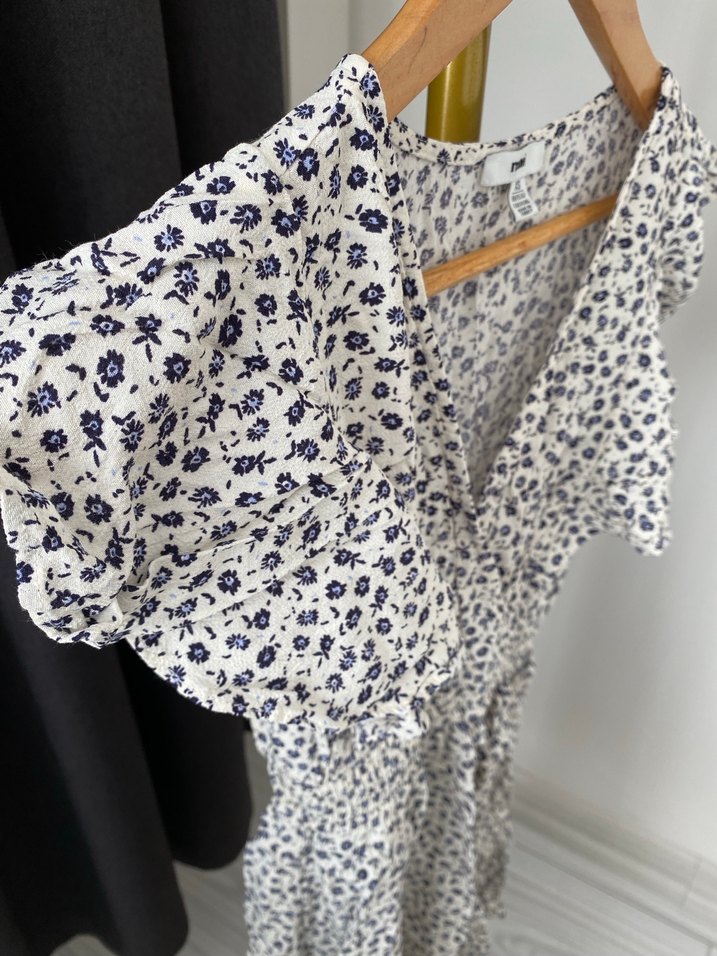 Mavi Marka Çiçek Desenli Elbise - Görsel 4