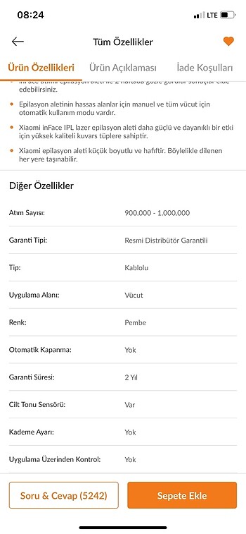 Xiaomi İnface xiaomi epilasyon aleti