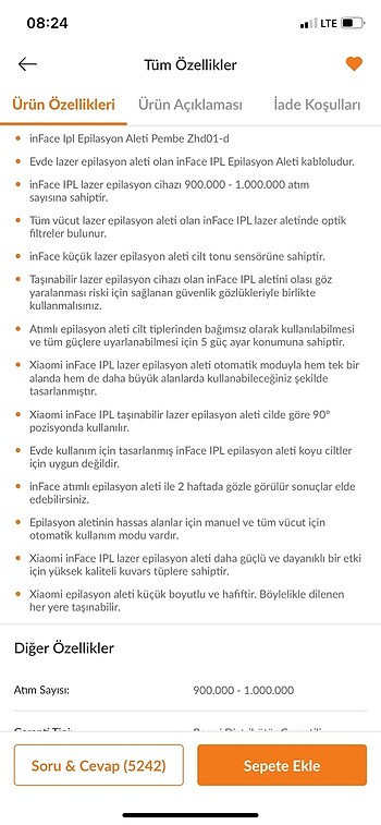  Beden Renk İnface xiaomi epilasyon aleti
