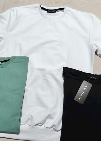 l Beden 4'lü paket unisex sweatshirt Beyaz-Siyah-MintYesil-Antrasit