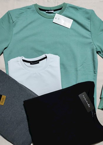 4'lü paket unisex sweatshirt Beyaz-Siyah-MintYesil-Antrasit