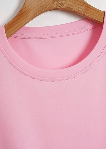 s Beden Unisex Pembe Kısa Kollu Basic Tişört