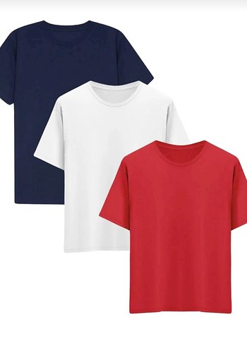 3'lü paket Kısa Kollu Pamuklu Tişört