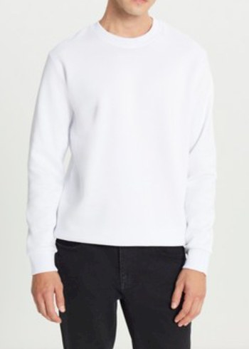 Unisex Beyaz uzun kol Sweatshirt