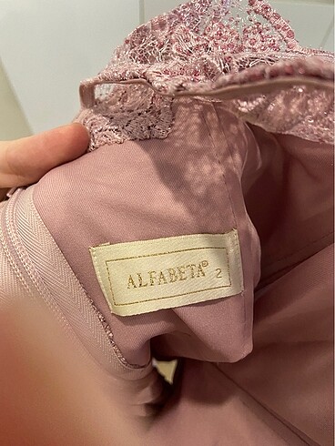 Pembe kayık yaka simli - Görsel 5