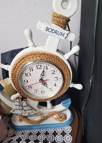 Bodrum Temalı Beyaz Denizci Masa Saati