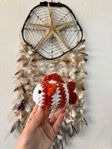 Amigurumi turuncu balık anahtarlık