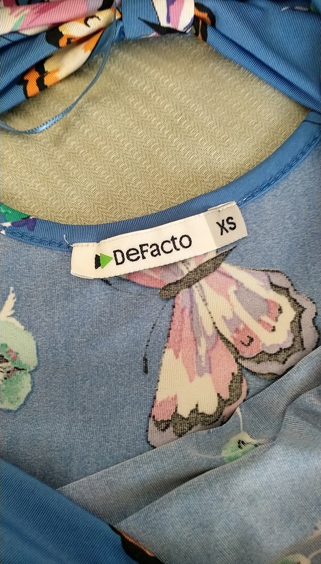 Mavi Kelebek Desenli elbise - Görsel 2