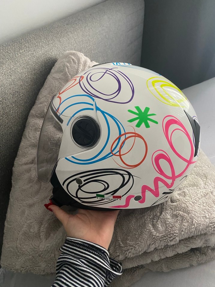 Renkli Baskılı SWAY Seramik Motosiklet Kaskı - Görsel 5
