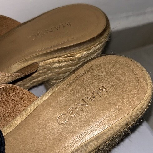 38 Beden camel Renk MANGO HASIR TOPUKLU TERLİK