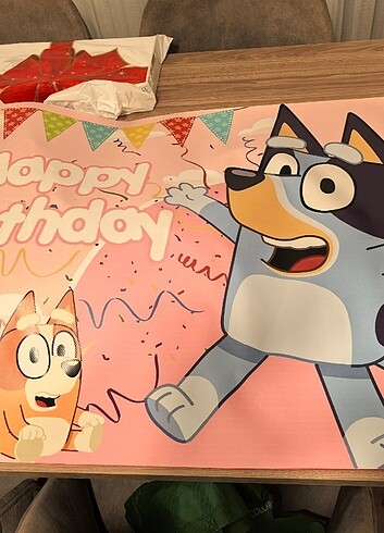 Bluey afiş ve ayaklı karton süsler 