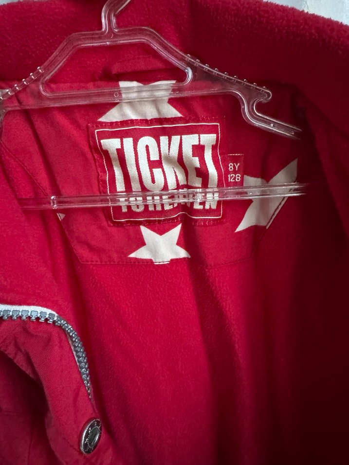 Kız çocuk Kırmızı Fermuarlı kayak montu - Görsel 2