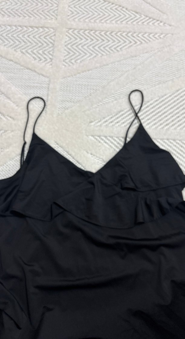 Siyah  v yaka elbise - Görsel 3