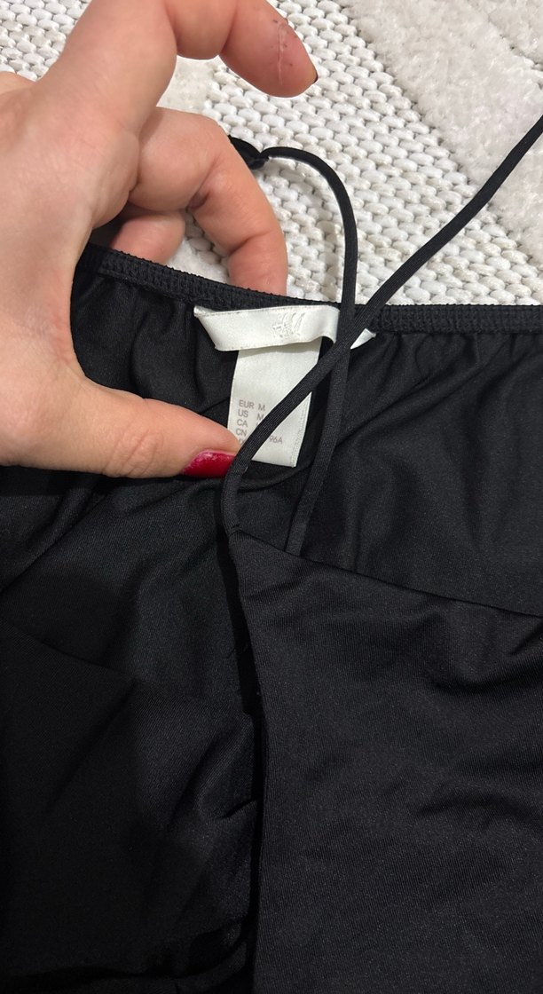 Siyah  v yaka elbise - Görsel 4